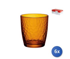 6x Bicchieri Palatina In Vetro Spruzzato Arancione 32Cl