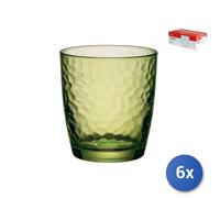 6x Bicchieri Palatina In Vetro Spruzzato Verde 32Cl