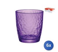 6x Bicchieri Palatina In Vetro Spruzzato Viola 32Cl