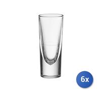 6x Bicchieri Per Amaro In Vetro Trasparente Con Rigo, 15Cl