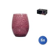 6x Bicchieri Primary Handcraft Red Cl36, Vetro Cristallino