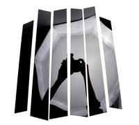 6x Black Door Window Pillar Posts Piano Cover Trim Fit For Honda CRV 2007-2011