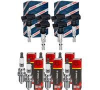 6x Bobina Accensione Bosch + Candela Champion Spark per Audi A6 4F2 C6