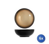 6x Bolo Piatto Fondo H&H Sahara In Stoneware, Ø 16,5Cm Marrone