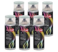 6X BOMBOLETTA VERNICE SPRAY BRILLANTE GRIGIO CHIARO INTERNI ESTERNI UNIVERSALE