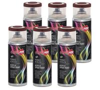 6X BOMBOLETTA VERNICE SPRAY BRILLANTE MARRONE MOGANO INTERNI ESTERNI UNIVERSALE
