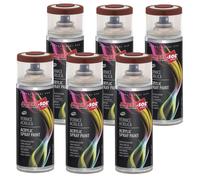 6x Bomboletta Vernice Spray Brillante Marrone Segnale Interni Esterni Universale