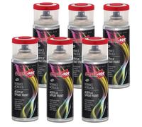6x Bomboletta Vernice Spray Brillante Rosso Pomodoro Interni Esterni Universale_