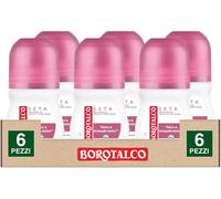 6x Borotalco Deodorante Roll-On Seta Profumo di Talco e Fiori Rosa 6x50ml