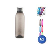 6x Borracce In Polipropilene Square Lt1,0 890 Sistema (COLORI MISTI)