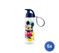 6x Borraccie In Policarbonato, Marca Lulabi, Mickey Icon, Lt 0,5