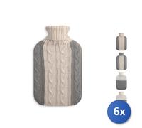 6x Borsa acqua calda Cosy con copri borsa decorata lt. 1,8