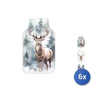 6x Borsa acqua calda Deer con copri borsa decorata lt. 1,8.