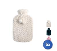 6x Borsa acqua calda Harmony con copri borsa decorata lt. 1,8.