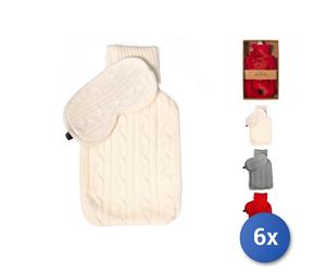 6x Borse Acqua Calda In Gomma E Copri Borse A Maglia Lt2, H&H