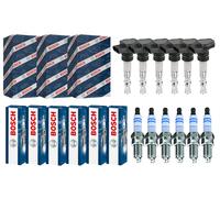 6x BOSCH Bobina + 6x Candela Doppio Iridio Adatto A per Porsche Cayenne 955