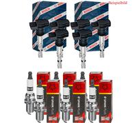 6x Bosch Bobina + Champion Candela per BMW 3er Cabriolet E46 320 Ci Alpina