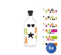 6x Bottiglie In Borosilicato, 700 Ml, Assortita H&H