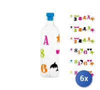 6x Bottiglie In Borosilicato Decori Assortiti 1 L H&H