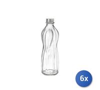 6x Bottiglie in vetro per acqua della marca Bormioli Rocco con tappo a vite con