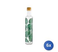 6x Bottiglie olio Chio in vetro e tappo oro con decoro jungle con capacità di