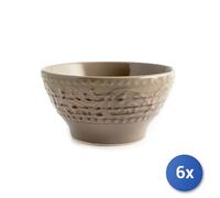 6x Bowl H&H Courtyard Tortora In Stoneware Pastello, Ø 15Cm