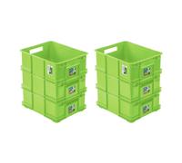 6x Box Contenitore Scatola Impilabile PAFEN Verde 20L Eco Eurobox Scatola Imp...