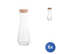 6x Brocche in vetro modello Ensemble con tappo di sughero di lt 0,74