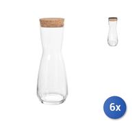 6x Brocche in vetro modello Ensemble con tappo di sughero di lt 1