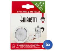6x Bundle Bialetti Guarnizione + Filtro Moka 1 Tazza