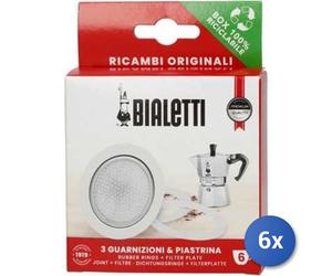 6x Bundle Bialetti Guarnizione + Filtro Moka 6 Tazze