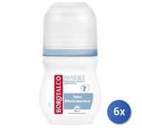 6x Bundle Borotalco Deodorante Roll-On 50 Ml. Invisible Fresh Azzurro