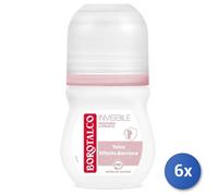 6x Bundle Borotalco Deodorante Roll-On 50 Ml. Invisible Rosa Cipriato Made In