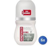 6x Bundle Borotalco Deodorante Roll-On 50 Ml. Uomo Invisible Dry