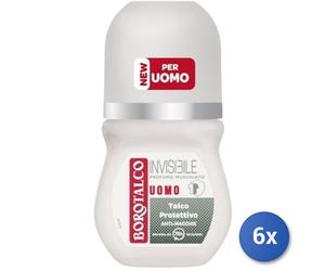 6x Bundle Borotalco Deodorante Roll-On 50 Ml. Uomo Invisible Dry
