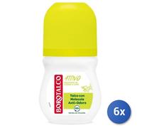 6x Bundle Borotalco Deodorante Roll-On Attivo Giallo