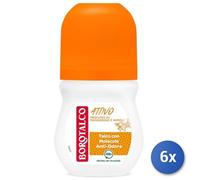 6x Bundle Borotalco Deodorante Roll-On Attivo Odor Arancione