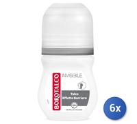 6x Bundle Borotalco Deodorante Roll-On Invisible Ml 50 Grigio