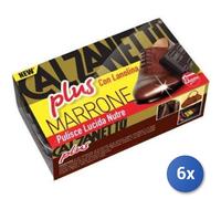 6x Bundle Calzanetto Lucido Spugna Marrone Compact
