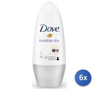 6x Bundle Dove Deodorante Roll-On 50 Invisibile Antimacchie