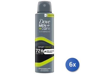 6x Bundle Dove Deodorante Spray 150 Advanced Men Sport Fresh