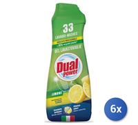 6x Bundle Dual Power Gel Lavastoviglie 660 Ml. Limone