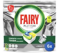 6x Bundle Fairy Tabs Lavastoviglie 16 Pezzi Platinum Plus Limone