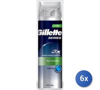 6x Bundle Gillette Series Schiuma Barba Gel 200 Ml. Sensibili