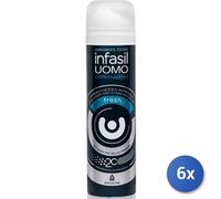 6x Bundle Infasil Deodorante Spray 150 Ml. Uomo Fresh