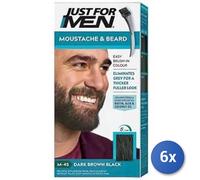 6x Bundle Just For Men Barba Baffi N. 45 Castano Scuro