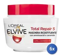 6x Bundle L’Oréal Paris Elvive Total Repair 5 Maschera Per Capelli 300Ml