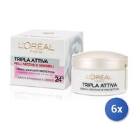 6x Bundle L’Oréal Paris Tripla Attiva Crema Idratante Protettiva Pelli Secche