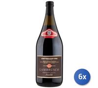 6x Bundle Lambrusco Vino Rosso Amabile Chiarl 1,5 Ø Eee