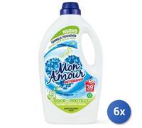 6x Bundle Mon Amour Detergente Lavatrice Odor Protect 39 lavaggi, lt. 1,560